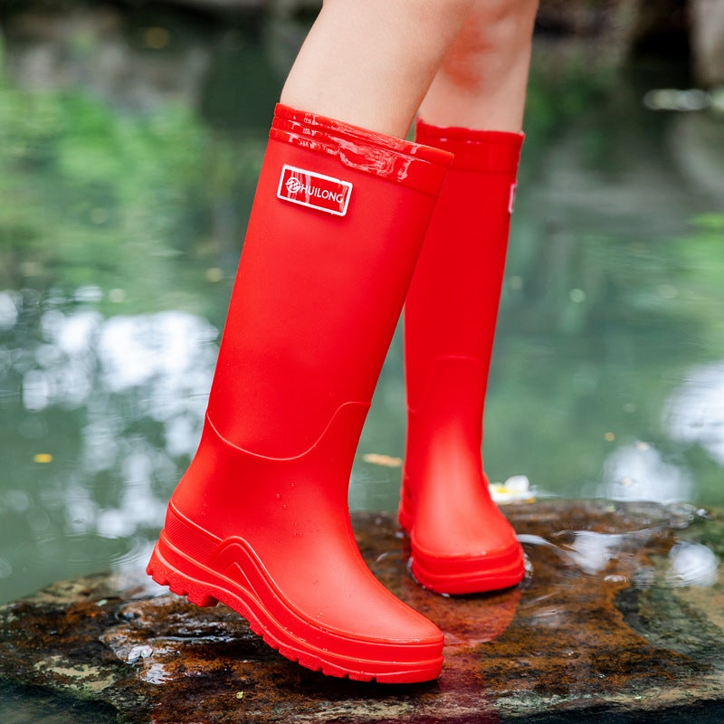 New Fashionable Women'S Shoes, Extra High Women'S Outer Wear Rainforest Hiking Wading Shoes, Heightening Waterproof Women'S Water Shoes, Rubber Shoes And Overshoes - Image 5